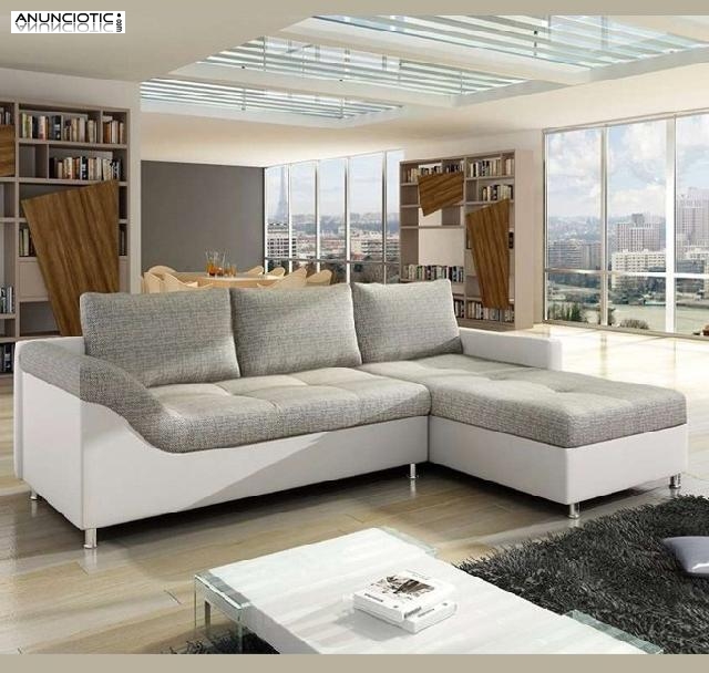 Sof&aacute; Chipre blanco/beige con chaise