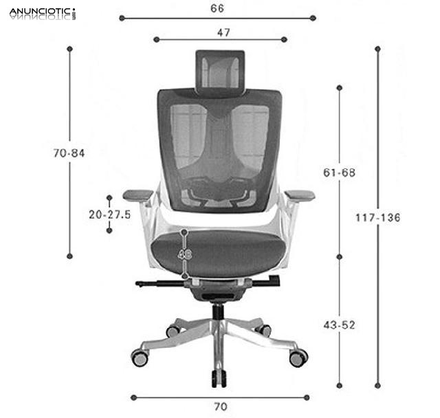 Silla Oficina Ergon&oacute;mica W-609W-NW