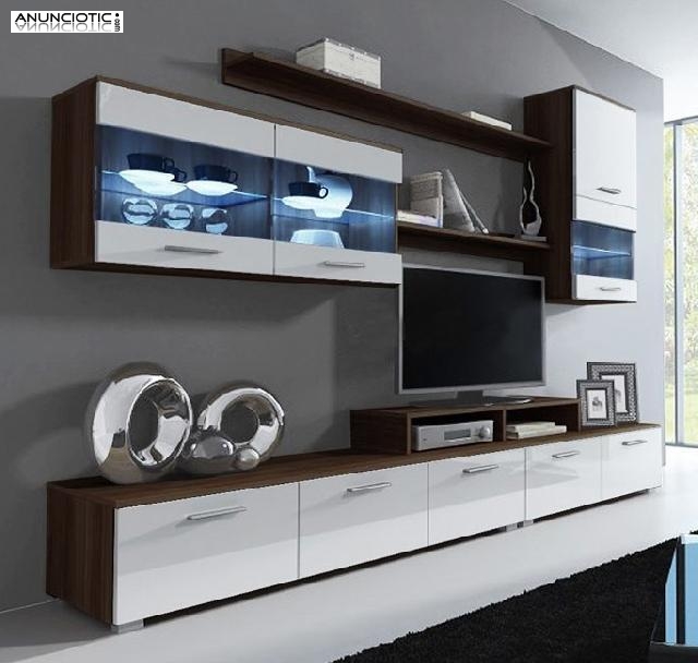 Mueble de sal&oacute;n Claudia wengu&eacute; y