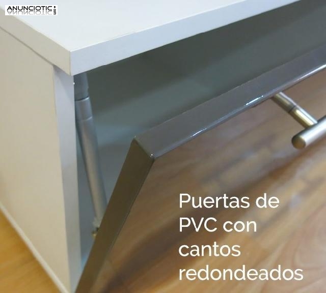 Mueble de sal&oacute;n Claudia blanco y negro