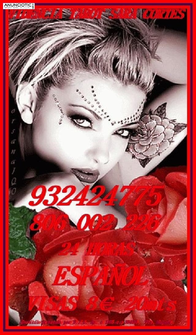 Tarot Visa  Sara Cortes 932 424 775  desde 5� 15 min, 8� 20mts 10