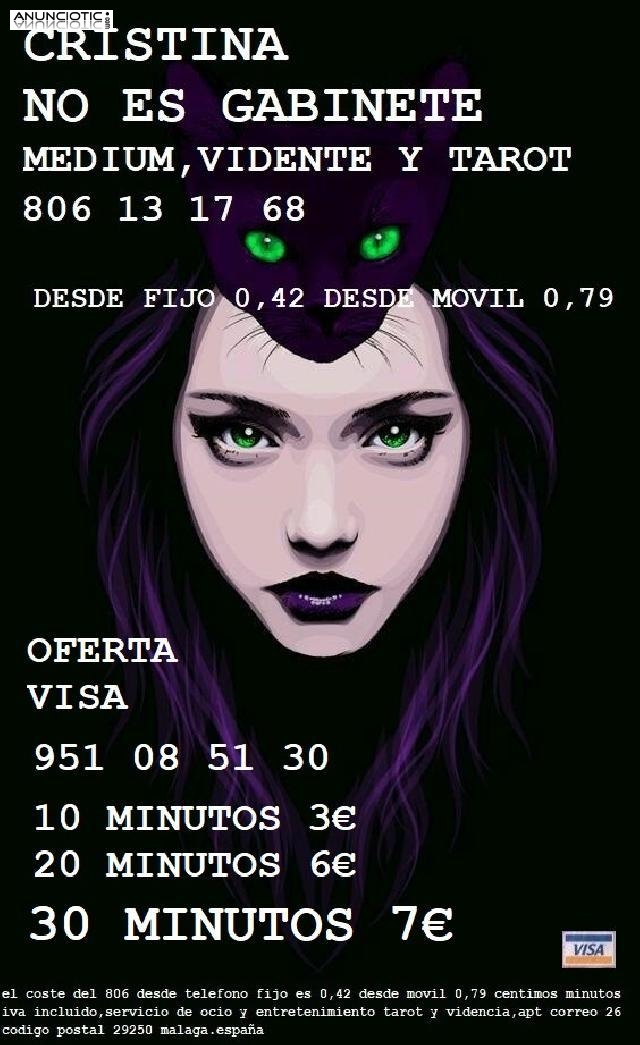 NO ES GABINETE CRISTINA TAROT OFERTA VISA  30 MINUTOS 7� 