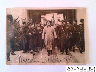 Postal autografiada de Benito Mussolini, a&ntilde;o 1925