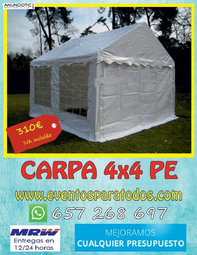 Carpas para monter&iacute;as y eventos 4x8