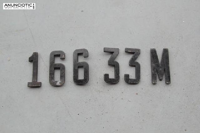 Numeros y letra matr&iacute;cula antigua.