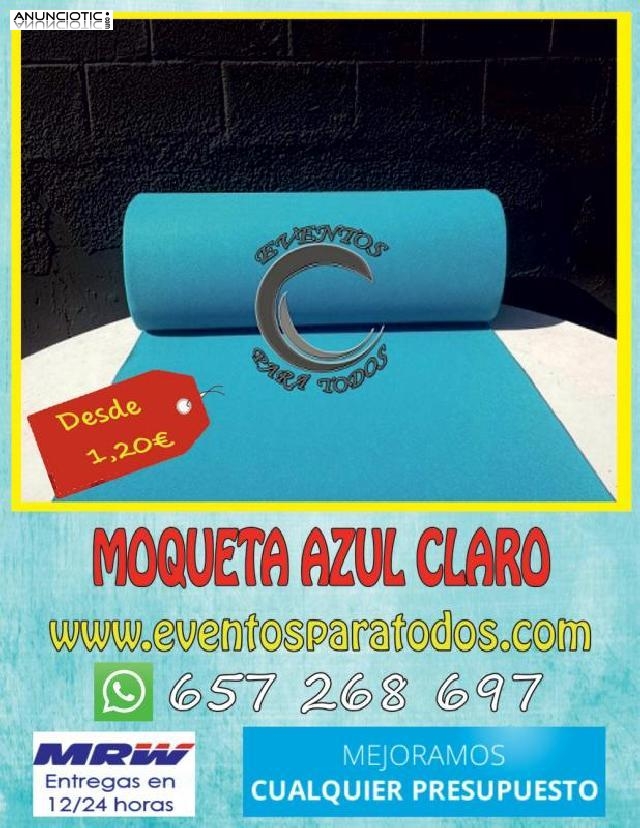 Vendo moqueta econ&oacute;mica azul claro