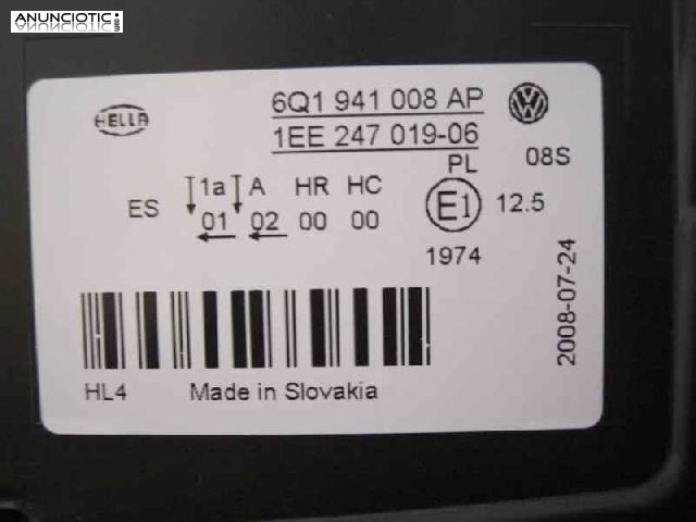 37589 faro volkswagen polo 1.8 20v turbo