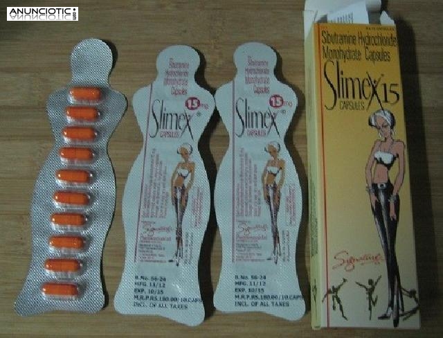 Slimex 15mg Sibutramina Clorhidrato 30 C&aacute;psulas