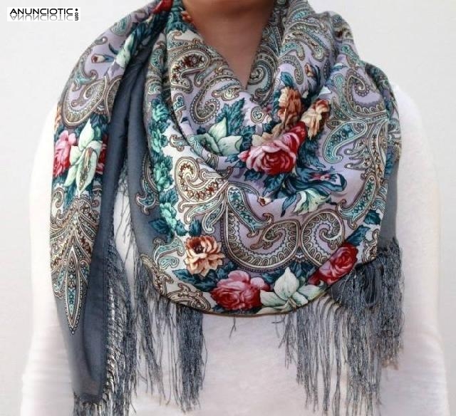 Vendemos chales y pa&ntilde;uelos de lana y seda natural