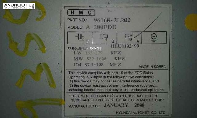 Sistema audio / radio cd 3478133 a200fde