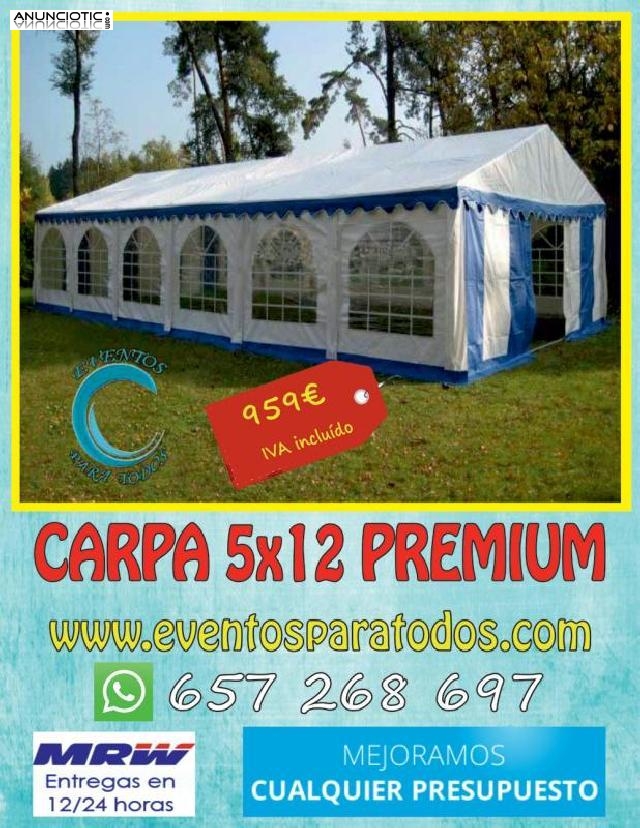 Carpa econ&oacute;mica 5x12 premium