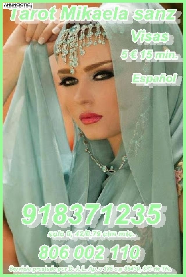Tarot Mikaela Sanz s&oacute;lo 806 002 110. 0,42/0,79 cm min. Espa&ntilde;a