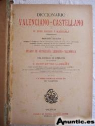 LIBRO ANTIGUO.DICCIONARIO VAENCIANO CASTELLANO, JOSE ESCRIG 1851, AMPLIADO 1886POR CONST. LLOMBART