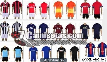 12-13 camisetas de futbol uniformes 7 PCS/lote ,15.5 con pantalon,envio gratis www.7camis