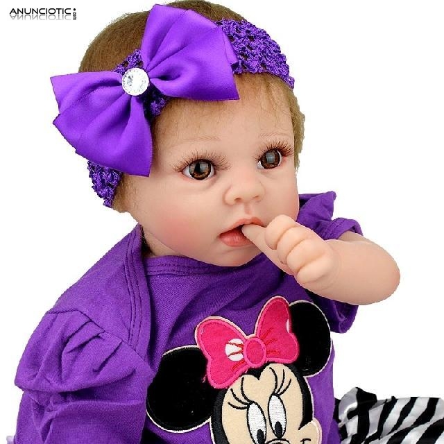 Violeta: mu&ntilde;eca reborn vinilo siliconado 55cm