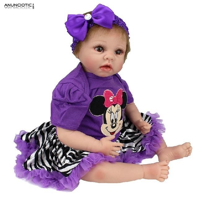 Violeta: mu&ntilde;eca reborn vinilo siliconado 55cm