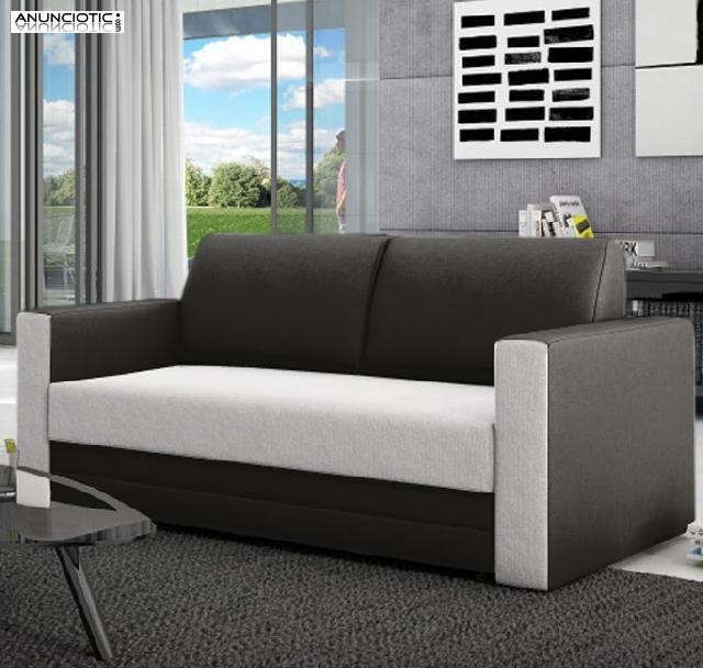 Sof&aacute; cama Adana color negro con blanco