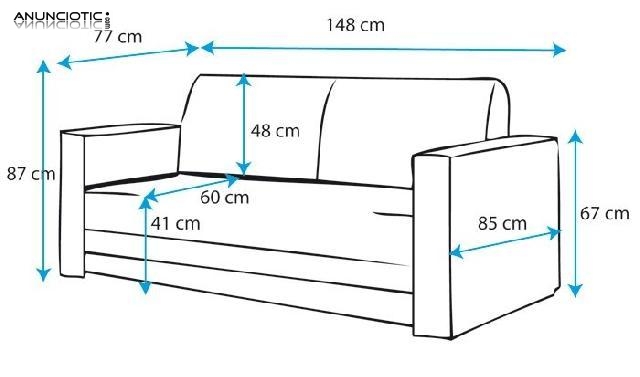 Sof&aacute; cama Adana color negro con blanco