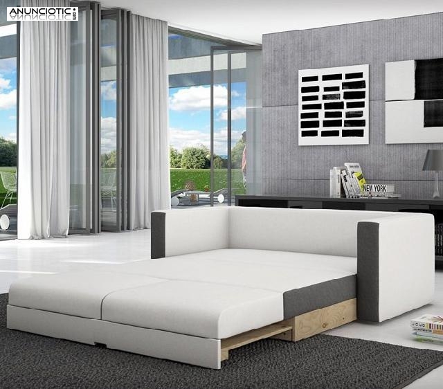 Sof&aacute; cama Adana color negro con blanco