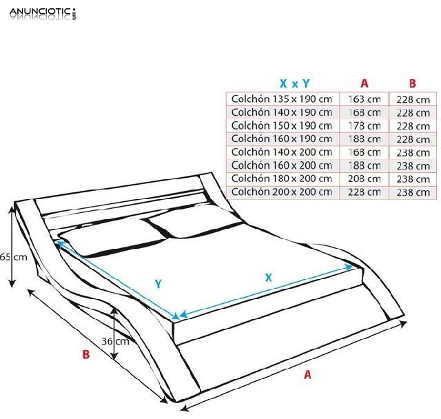 Cama de matrimonio de dise&ntilde;o Atenas en