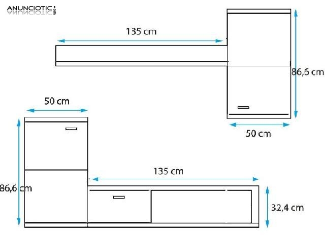 Mueble de sal&oacute;n Brett en color sonoma