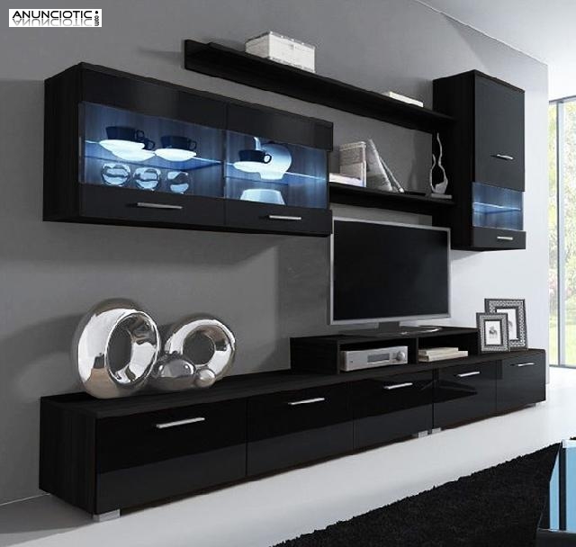 Mueble de sal&oacute;n Claudia negro mod. 9