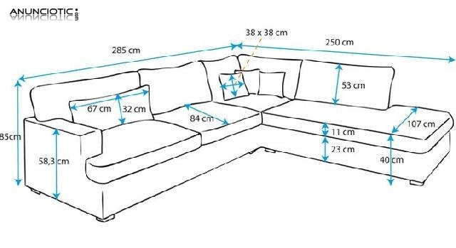 Sof&aacute; modelo Nest color gris con chaise