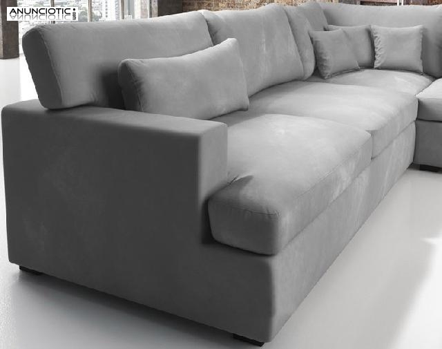 Sofá modelo Nest color gris con chaise