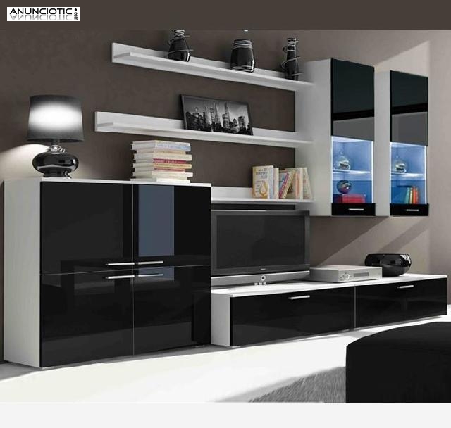 Mueble de sal&oacute;n Violeta negro modelo 1