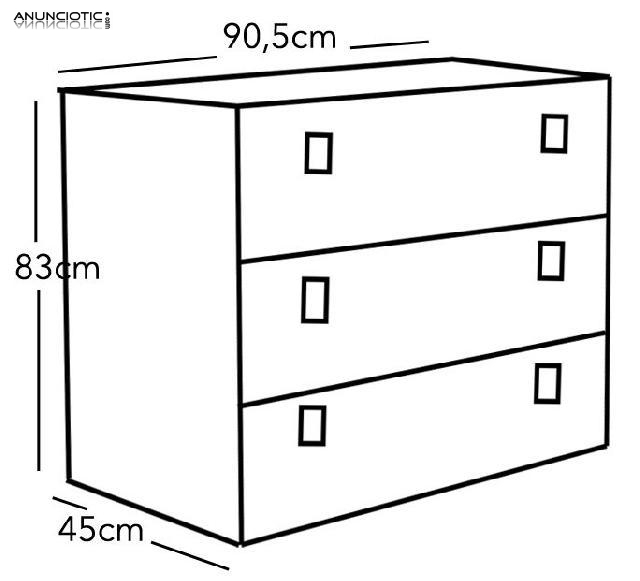 C&oacute;moda Alicante en negro con LED blanco