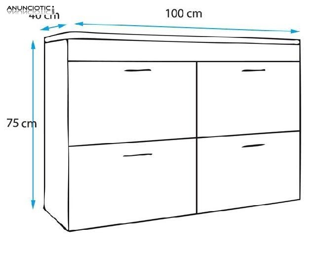 C&oacute;moda Venice en color sonoma y blanco