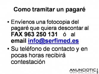 Serfimed descuento de pagar&eacute;s