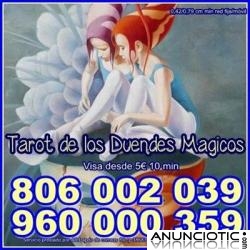 TAROT DUENDES M&Aacute;GICOS BARATO POR SOLO 0,42 CM MIN. VISAS DESDE 5� 10 MIN.