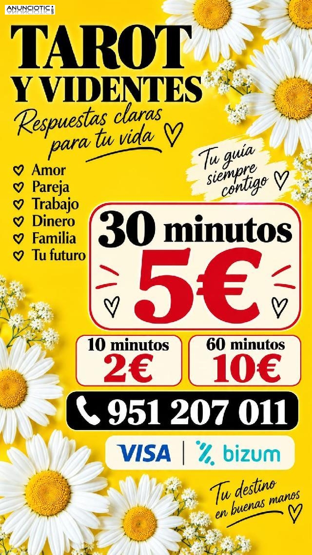 Tarotistas y videntes 30 min 5� economico 