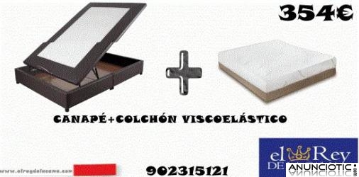 Canap&eacute; polipiel m&aacute;s colch&oacute;n viscoel&aacute;stico.