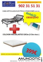 Cama articulada el&eacute;ctrica+colch&oacute;n viscoel&aacute;stico