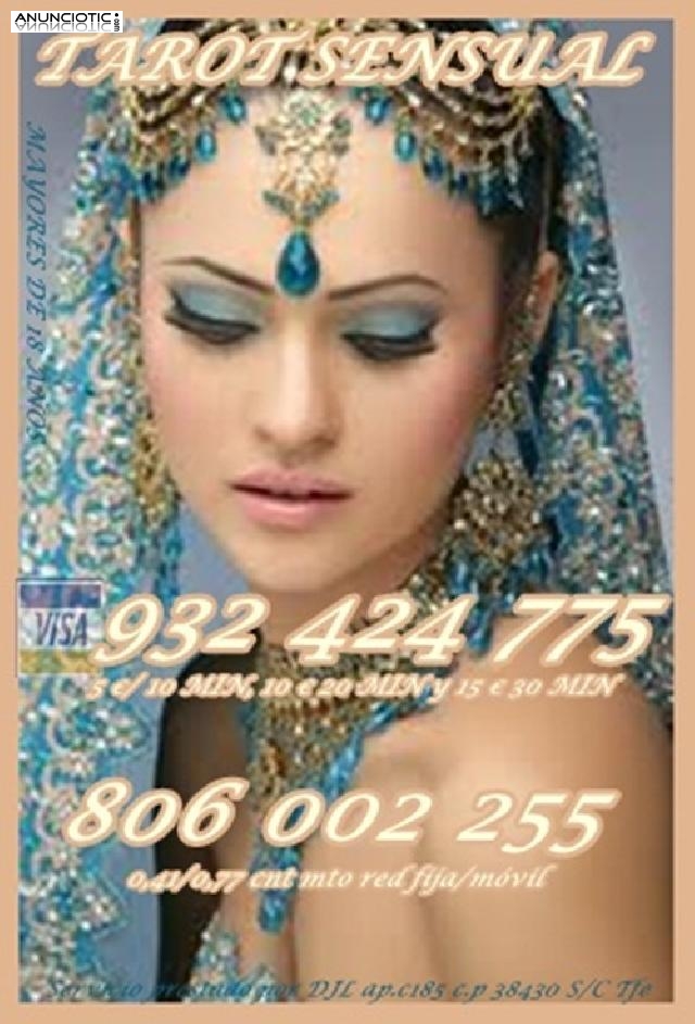 Tarot 806 002 255 sensual por s&oacute;lo 0,42 cm min. Oferta Visa 5� 10 min al 93