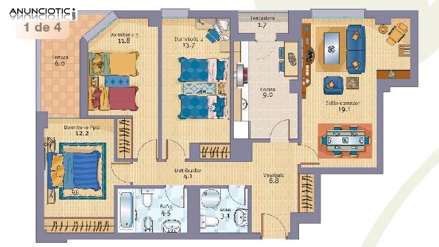 Vendo piso 3 dormitorios 2 ba&ntilde;os en Arroyo