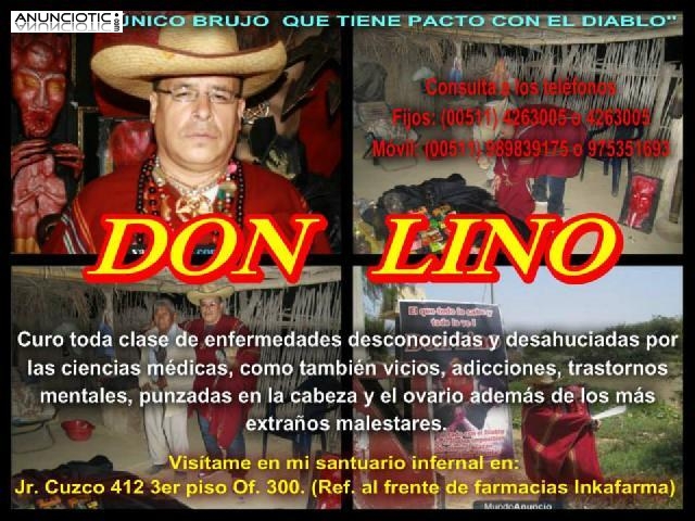 EL MEJOR BRUJO EN  O&acute;HIGGINS-RACANGUA DON LINO UNICO BRUJO PACTADO CON EL D