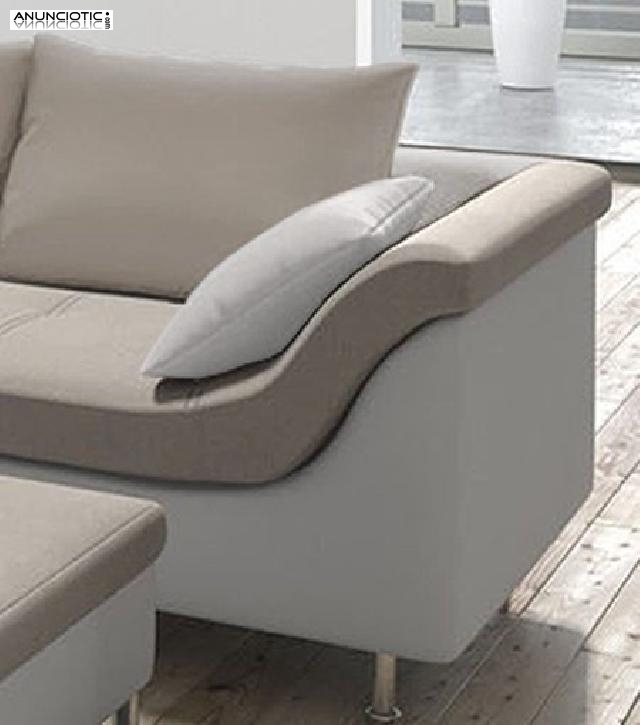 Sof&aacute; Judit blanco/beige con chaise