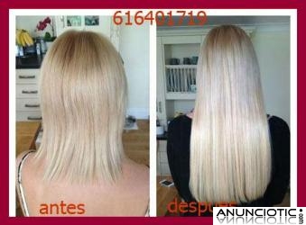 Extensiones clip quita/pon pelo natural liso. 55cm largo, 7 capas, 70gramos.65�