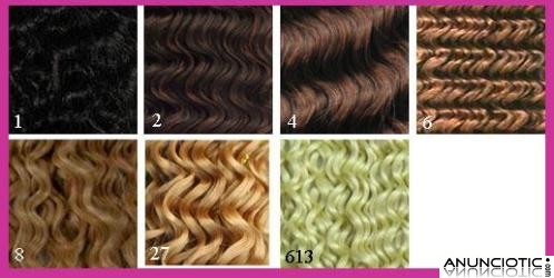 Extensiones clip quita/pon pelo natural rizado.49cm largo.69�