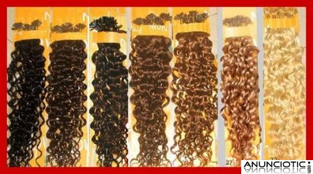 Vendo extensiones queratina pelo natural rizado a 0,75� c/u.50cm largo