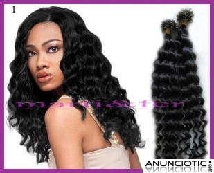 Vendo extensiones queratina pelo natural rizado a 0,75� c/u.50cm largo