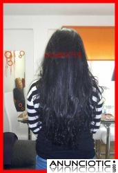 Colocacion extensiones cortina con grapas a 95� pelo natural incluido.