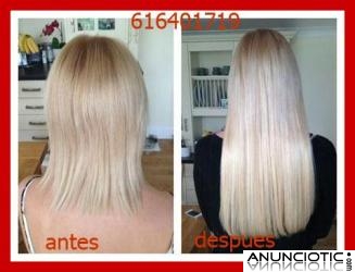 Colocacion extensiones cortina con grapas a 95� pelo natural incluido.